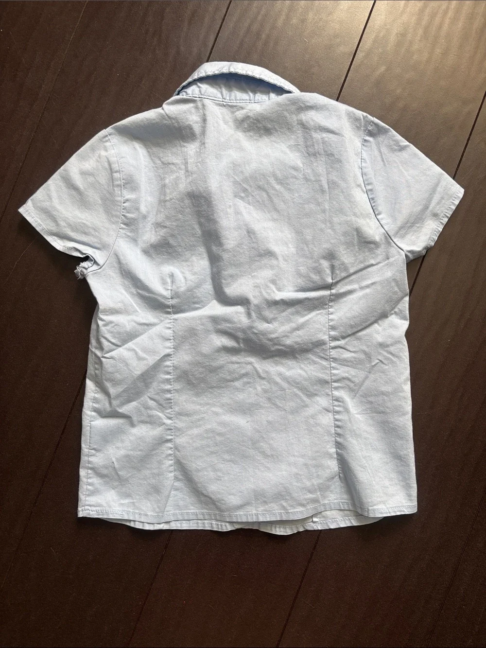 The Children's Place Pale Blue Uniform Short Sleeve Button-Front Shirt